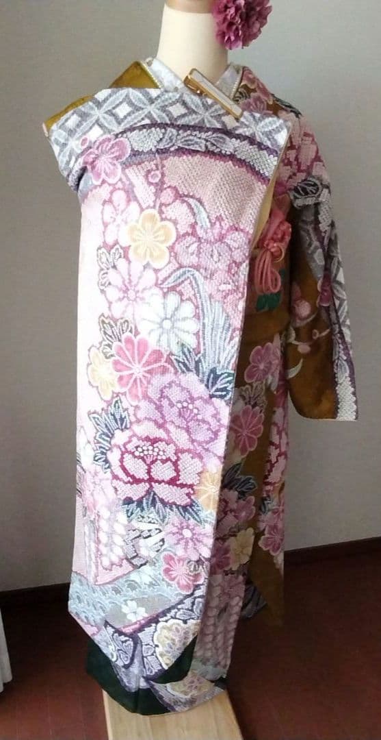 ちょこ様399.ラプンツェルみたい　振袖7点セット　正絹　フルセット　成人式