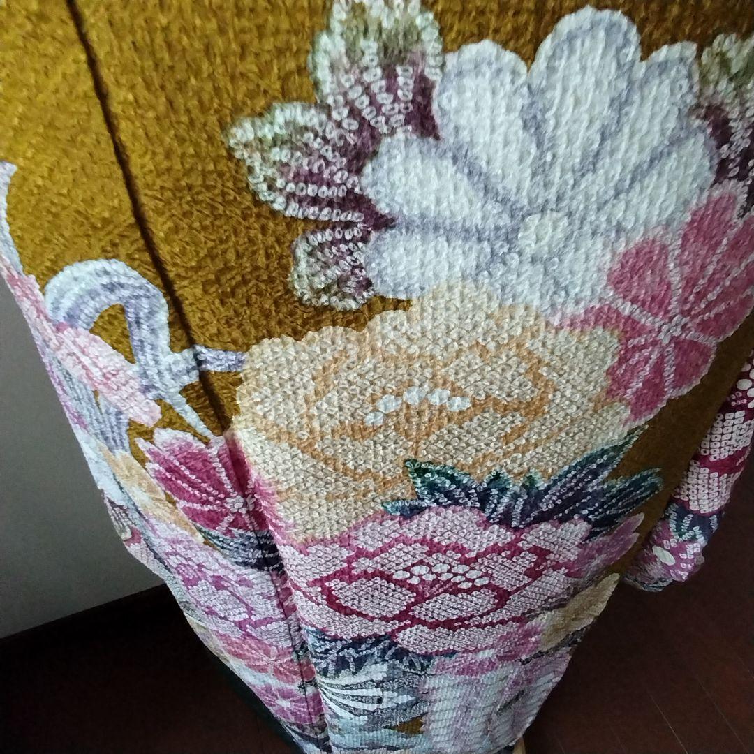 ちょこ様399.ラプンツェルみたい　振袖7点セット　正絹　フルセット　成人式