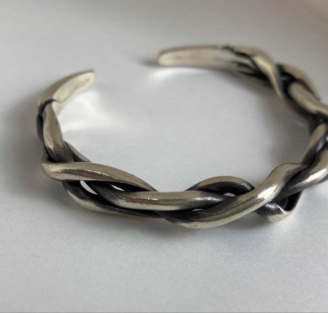 カレンシルバー　編み込み　バングル　ブレスレット　ハンドメイド　 925