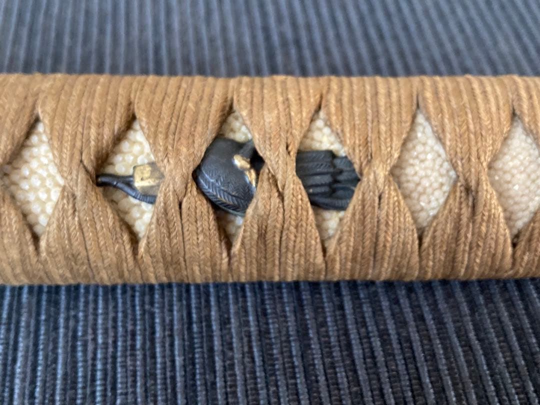 刀装具　大刀柄前　半太刀拵え　弓道具の図目貫　一重ハバキ　幕末拵え