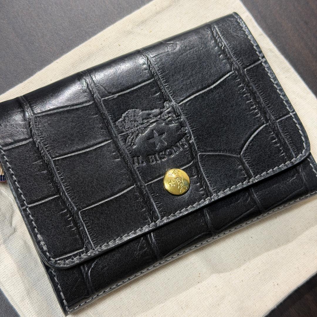 【新品未使用】イルビゾンテ 長財布 ブラック系 ダークグレー