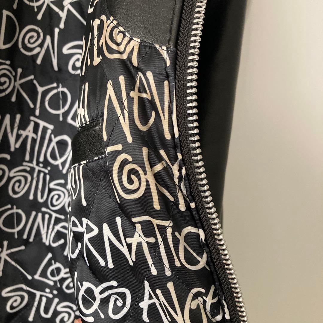 Lサイズ⭐︎schott✖️stussy シングルライダースジャケット