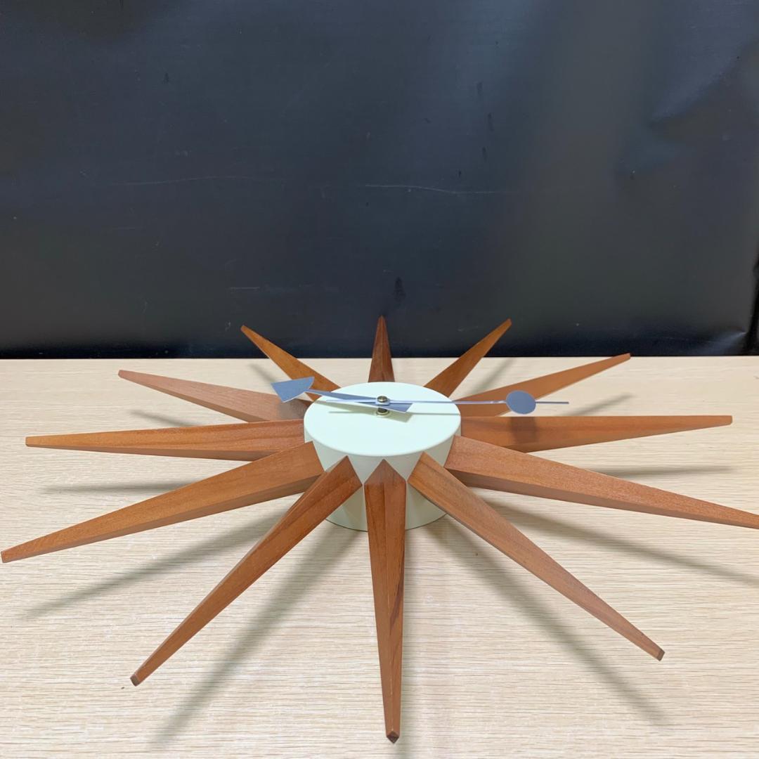 ★ジョージネルソン サンバーストクロック　ウォールナット　ブラウン