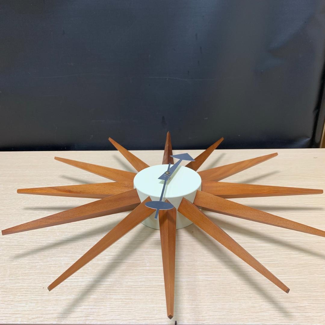 ★ジョージネルソン サンバーストクロック　ウォールナット　ブラウン