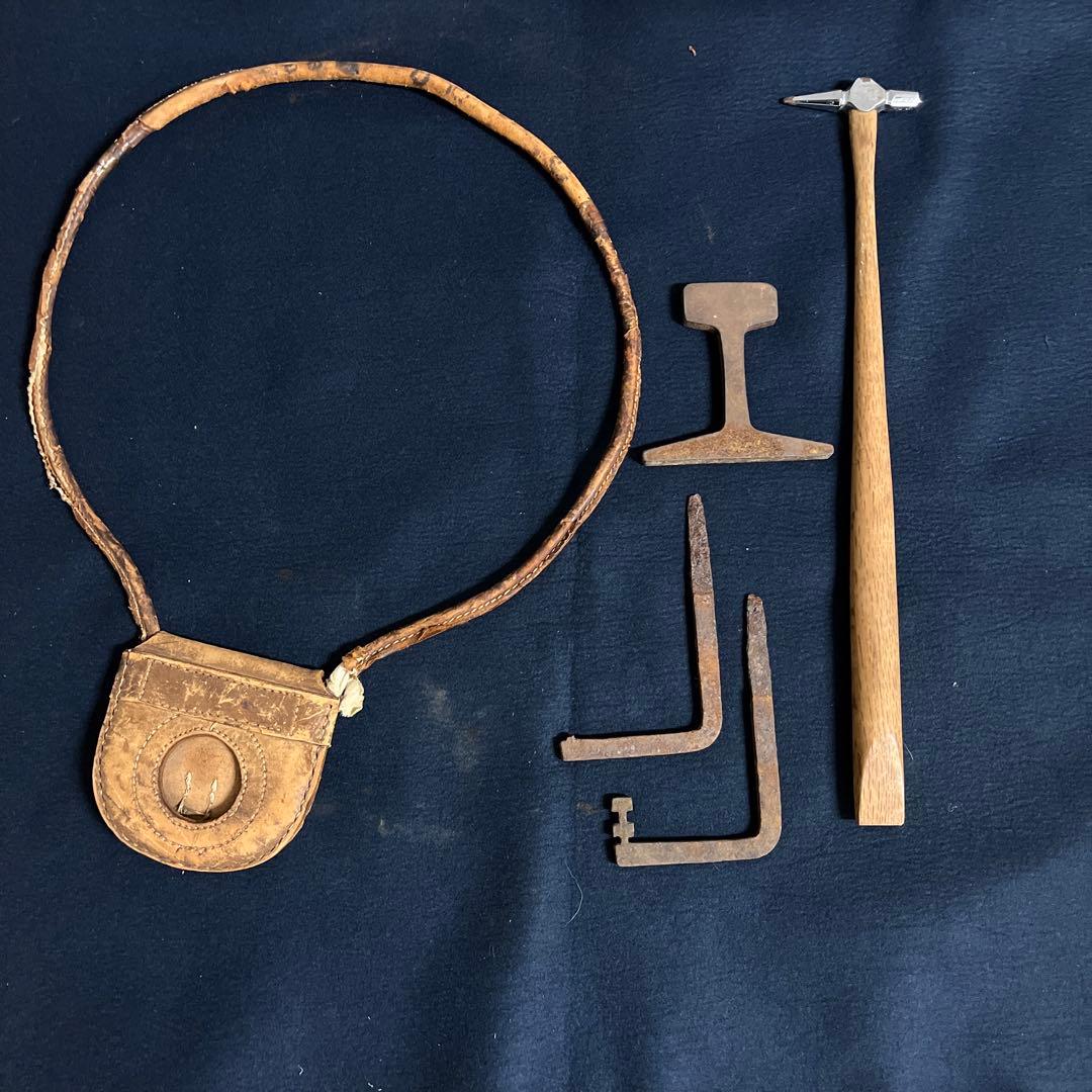 鉄道関連　岩本製　国鉄　タブレットケース　腕章　廃品点検ハンマー　レール　杭