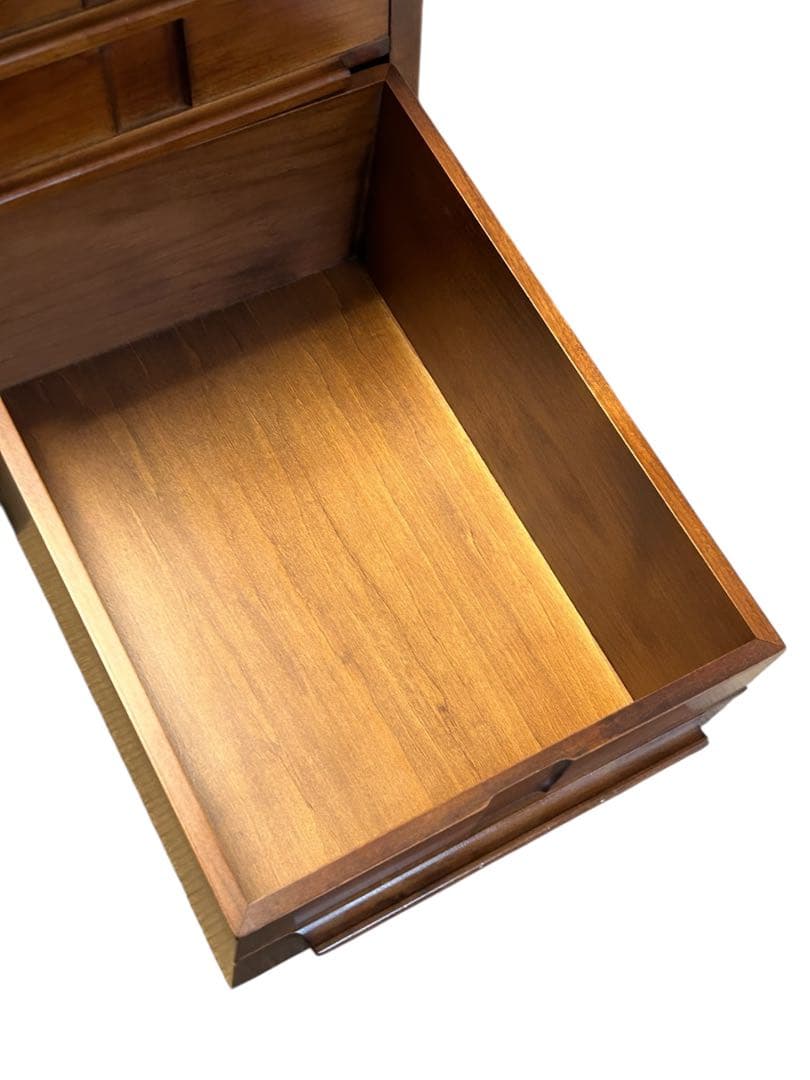 豊岡クラフト 木製書類整理ケース 7段 キャスター付 サイドデスク チェスト