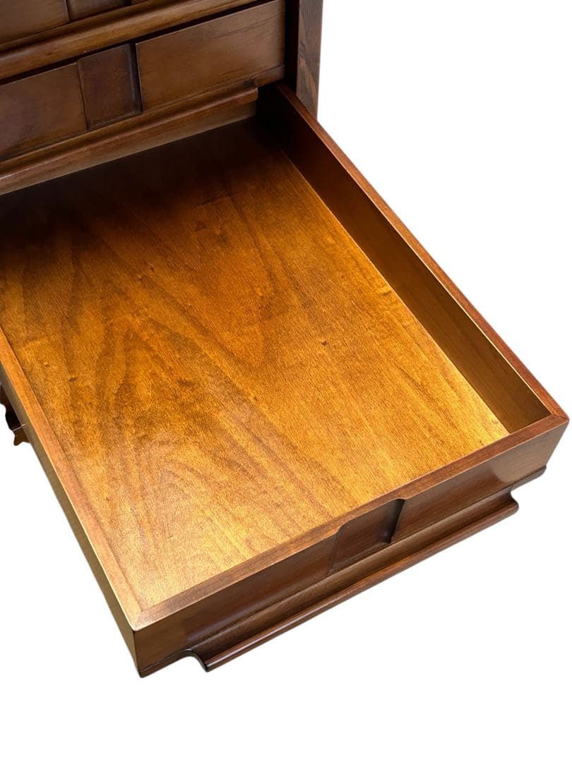 豊岡クラフト 木製書類整理ケース 7段 キャスター付 サイドデスク チェスト