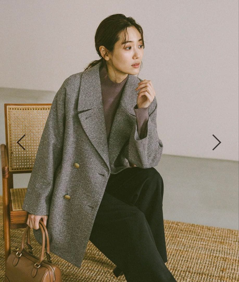 みみみ　【新品】グローバルワーク　軽やか襟2wayミドルコート