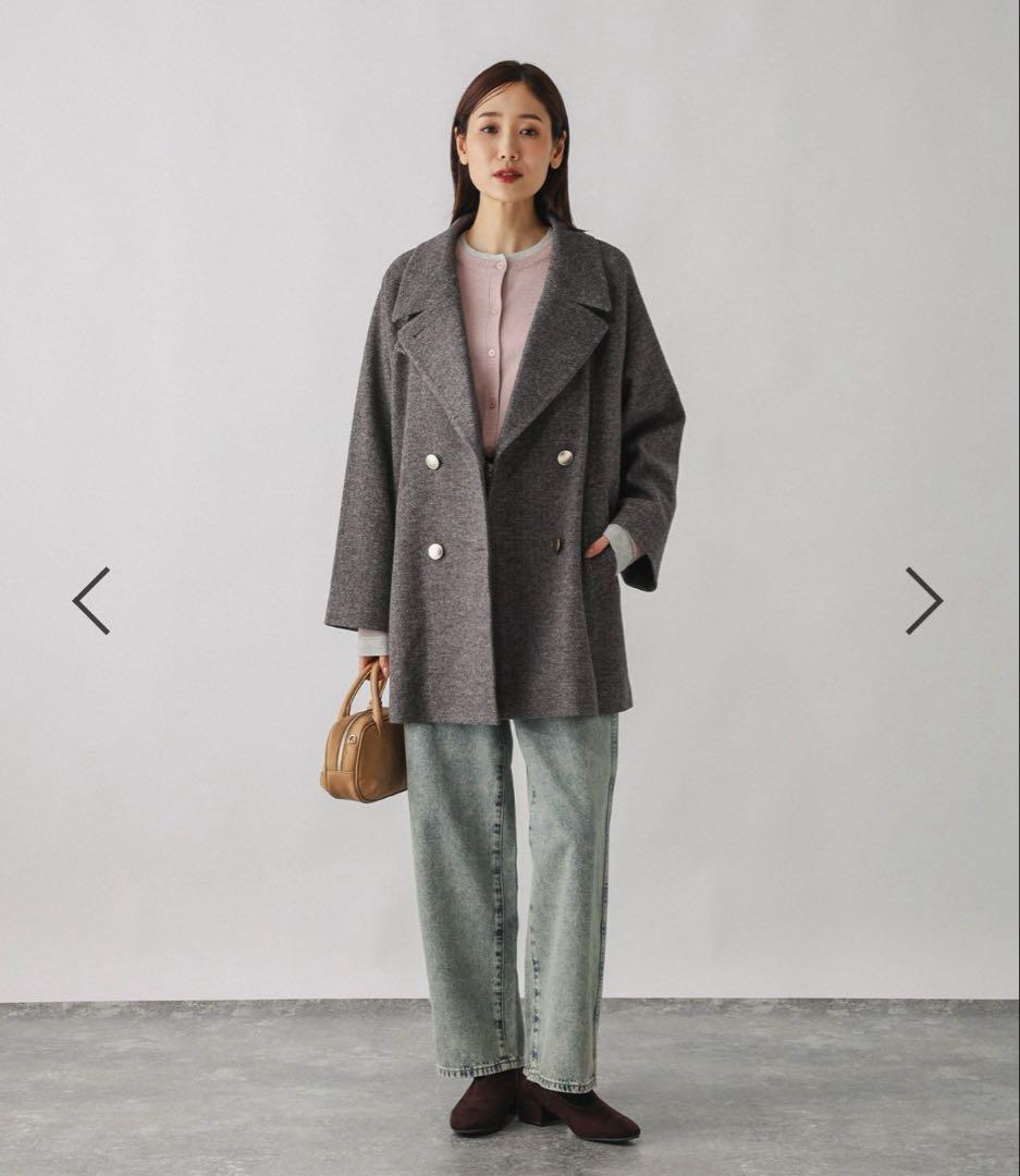 みみみ　【新品】グローバルワーク　軽やか襟2wayミドルコート