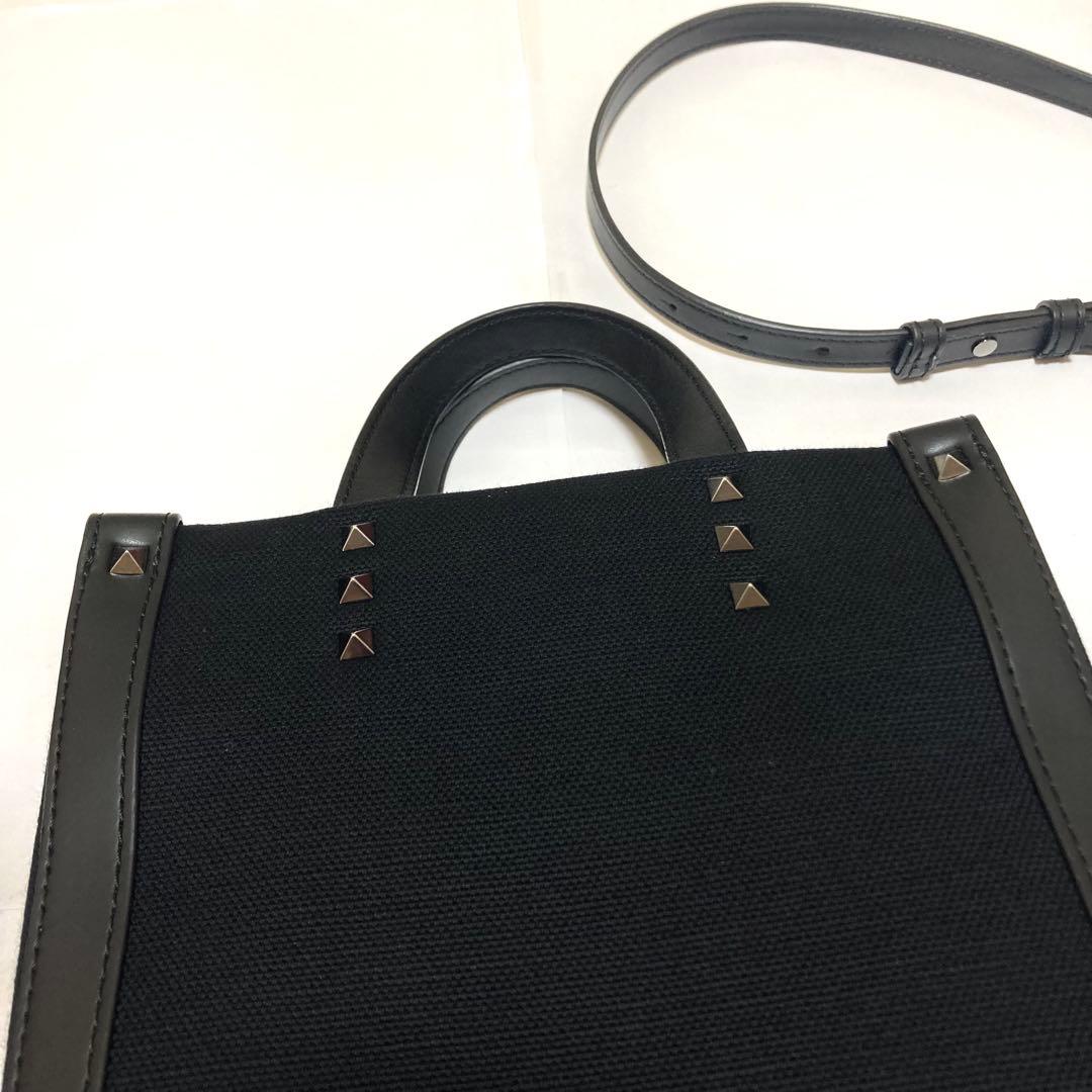 美品 VALENTINO ロックスタッズ ミニトートバッグ ショルダーバック