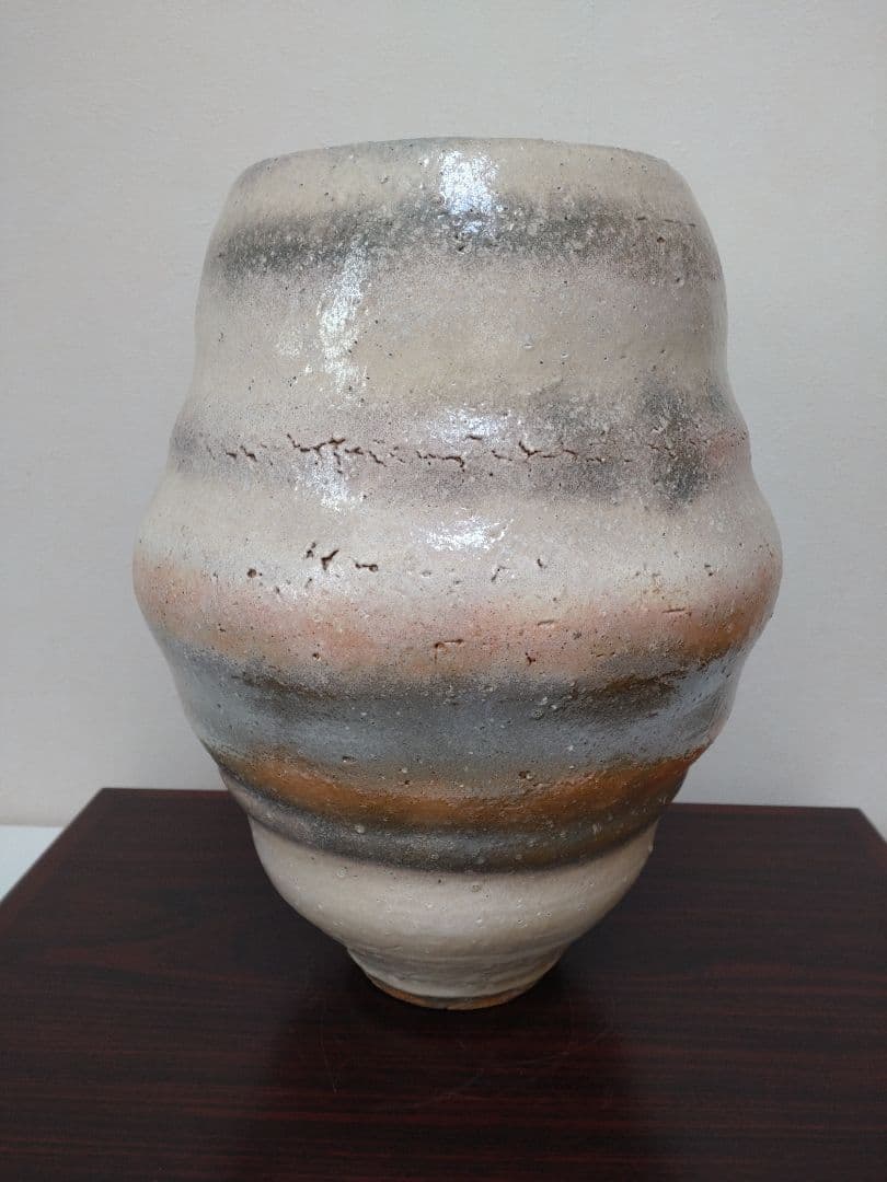 清水卯一 人間国宝 三色壷 高さ約34cm！特大花瓶 師:石黒宗麿