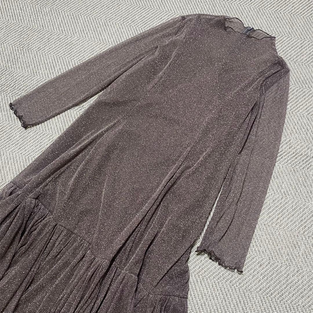 az 様RUIRUE BOUTIQUE ラメチュールメロウ ワンピース　チャコー