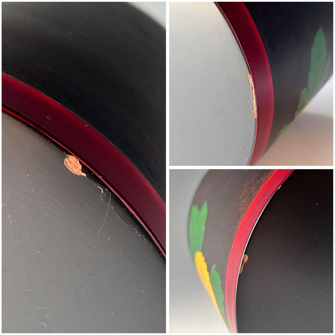 茶道具　漆器　菊絵　水指　山下甫斎　共箱　漆芸　棚　蒔絵　山中塗　茶会　稽古