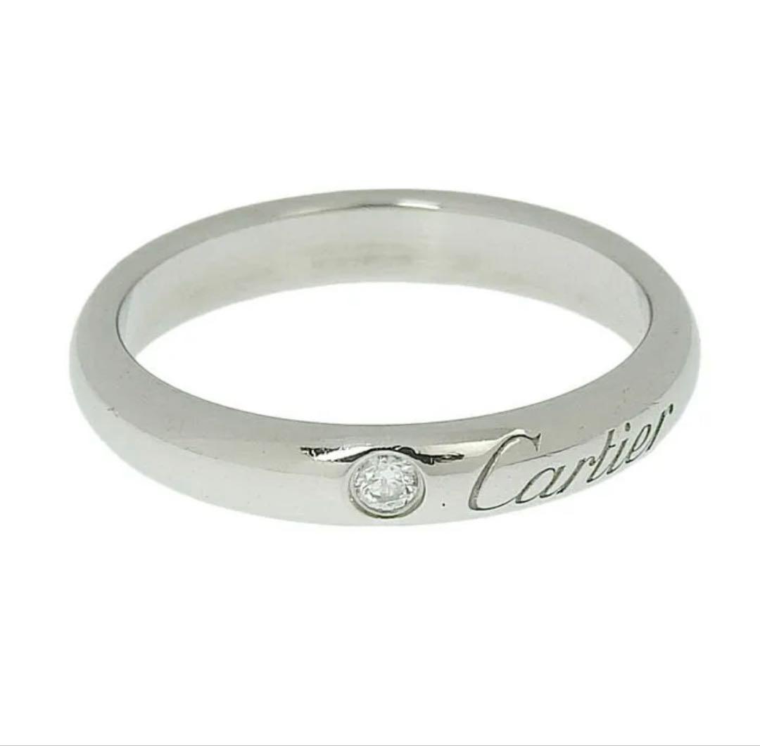【極美品】CARTIER Cドゥカルティエ 1Pダイヤ プラチナリング 8号