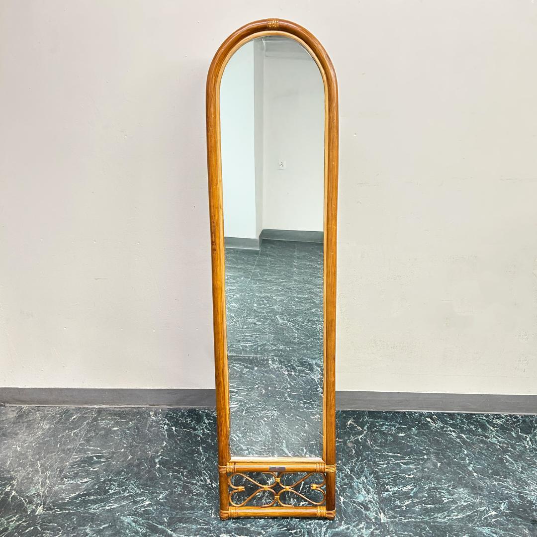 新品 レトロ ラタン 籐 カネボウ化粧品 62 ベルの会記念品 インテリアミラー