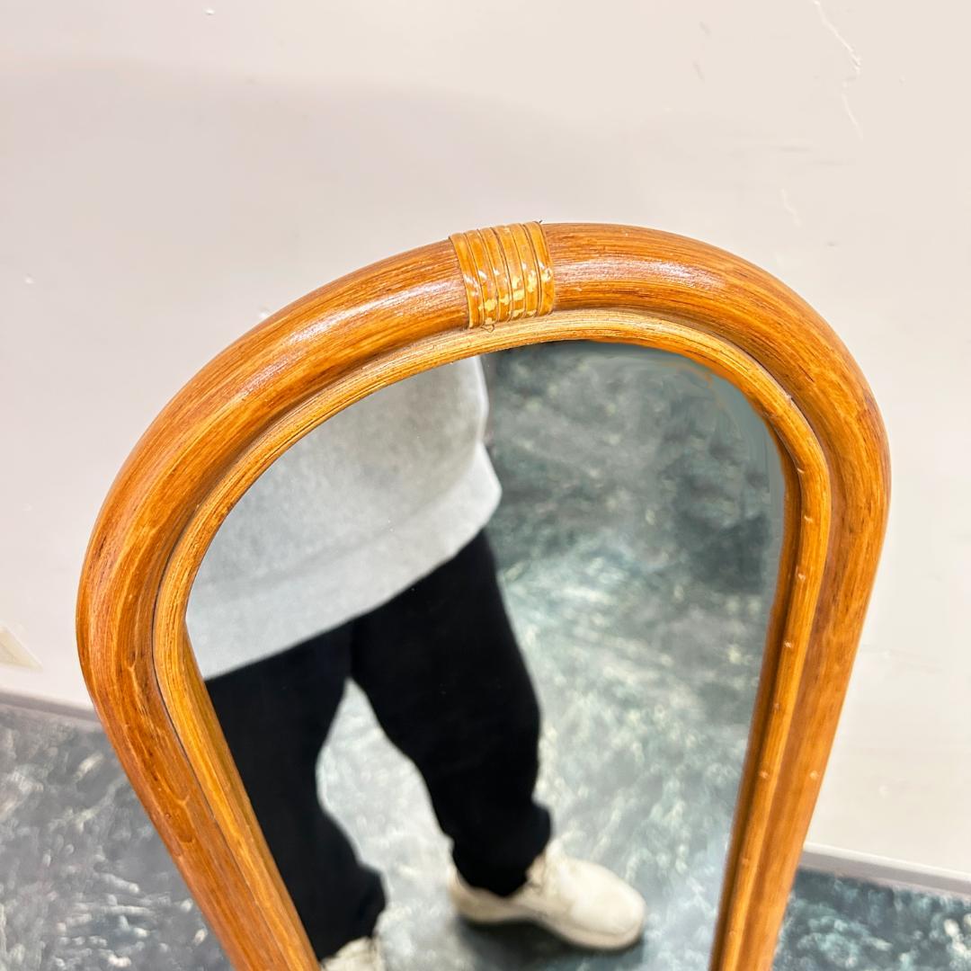 新品 レトロ ラタン 籐 カネボウ化粧品 62 ベルの会記念品 インテリアミラー