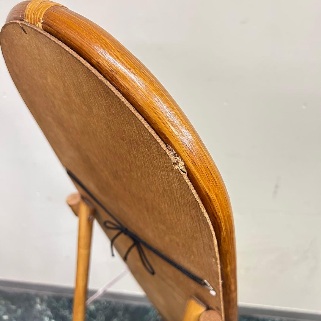 新品 レトロ ラタン 籐 カネボウ化粧品 62 ベルの会記念品 インテリアミラー