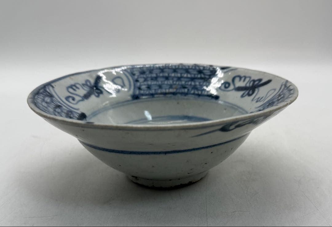 中国　明時代　染付　兎紋鉢　アンティーク　送料込み251217