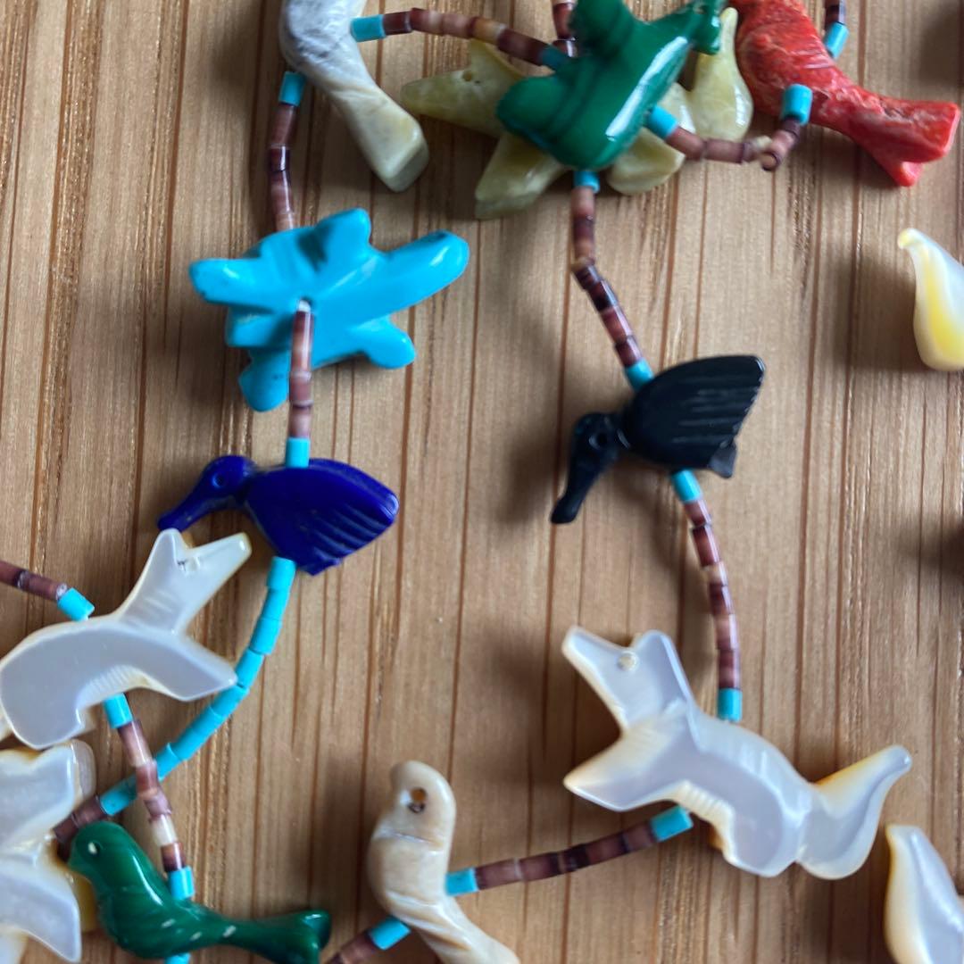 お値引き！盛夏対応【ズニ族　インデアンジュエリー】天然石動物モチーフ ネックレス