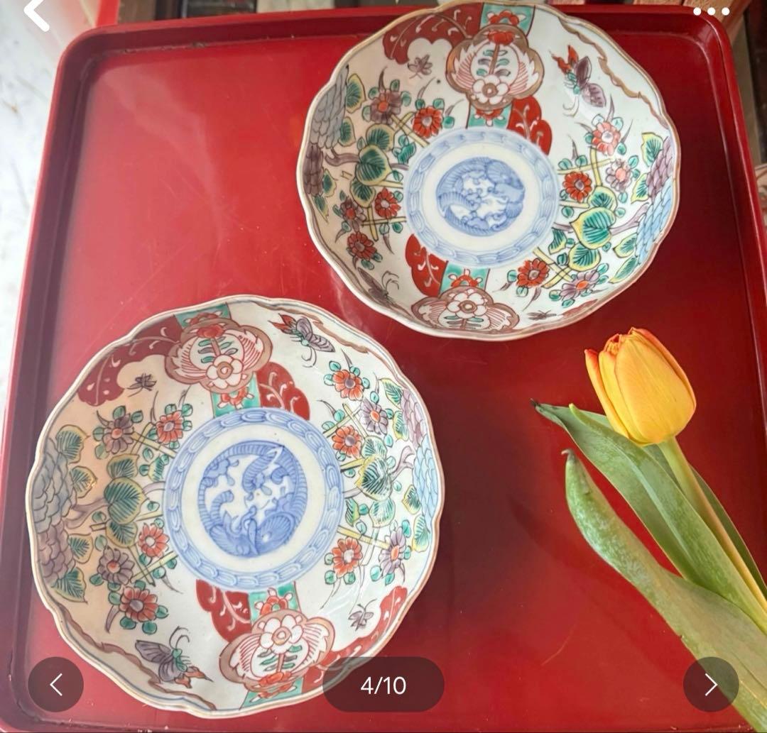 D様へ感謝お嫁入り‼️いいとこどり伊万里Dragon❌あじさい桐七寸皿＆膾皿①2客