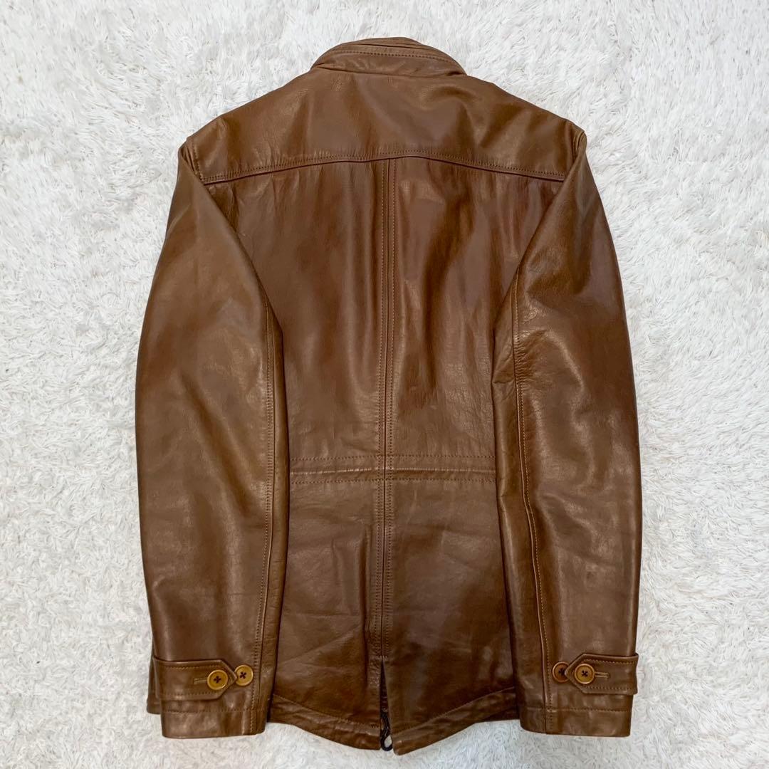 牛革カウレザー /ポールスミス キルティング レザージャケット キャメル