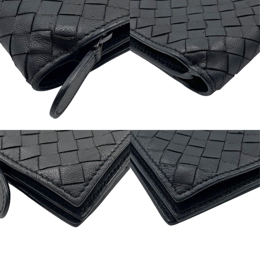 【美品】ボッテガヴェネタ　折り財布　イントレチャート　黒　ブラック