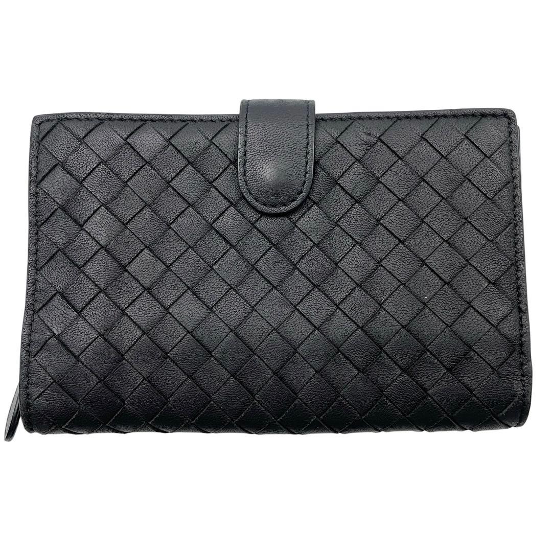 【美品】ボッテガヴェネタ　折り財布　イントレチャート　黒　ブラック