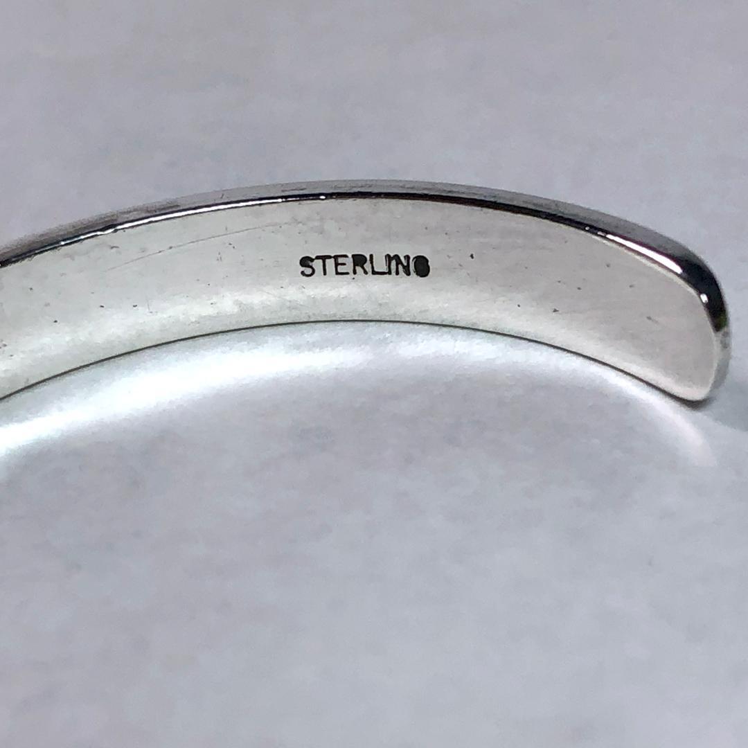 インディアンジュエリー　ホピ族　バングル　スターリング シルバー　オーバーレイ