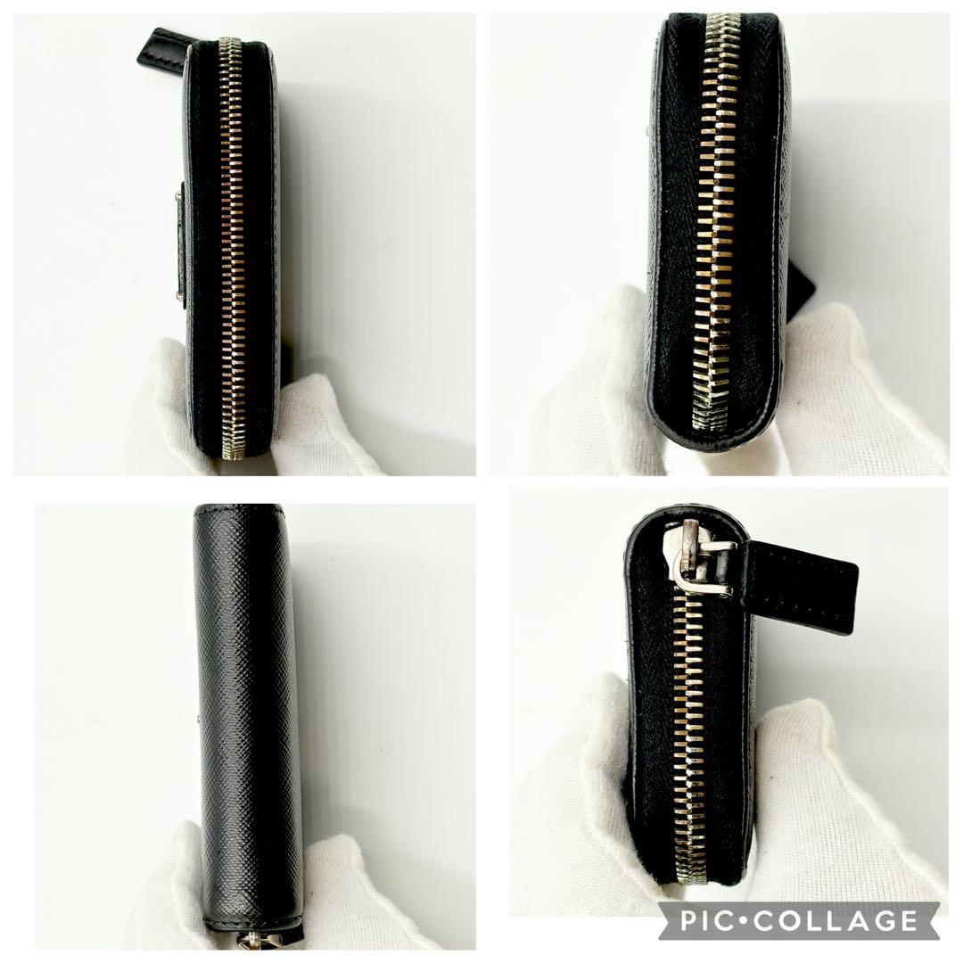 美品✨PRADA ケース 三角ロゴ ラウンドジップ ミニ財布 サフィアーノ