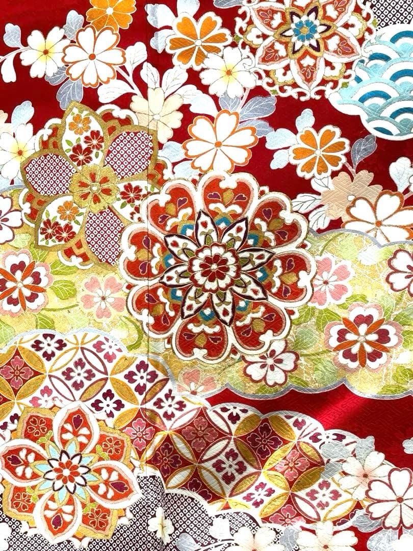 成人式　振袖　長襦袢　半えり　帯　帯締め　帯揚げ　6点セット　金コマ刺繍　菊京屋
