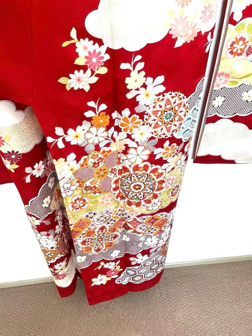 成人式　振袖　長襦袢　半えり　帯　帯締め　帯揚げ　6点セット　金コマ刺繍　菊京屋
