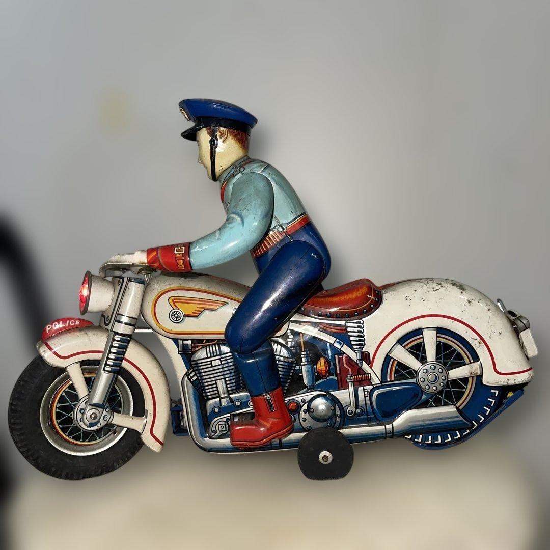 ど*ど様 ブリキ　白バイ　当時物　レトロ　昭和　ビンテージ　メイドインジャパン