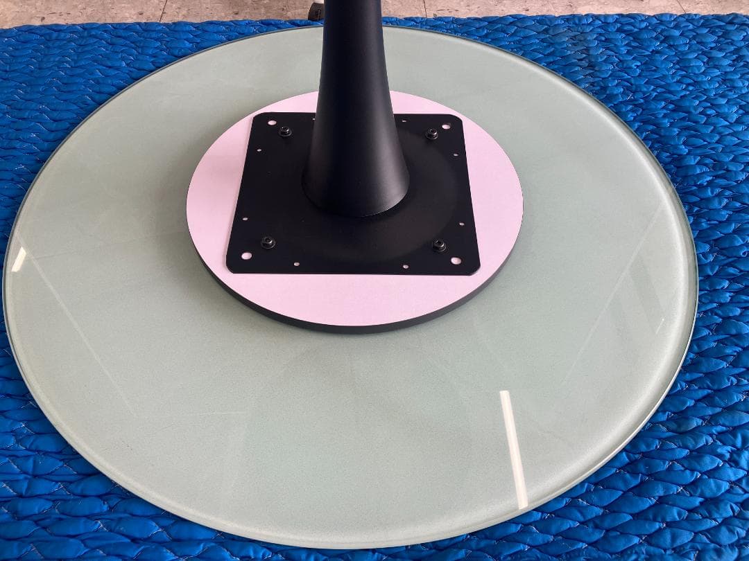 大川家具 カフェテーブル 円形 大理石風 グレー