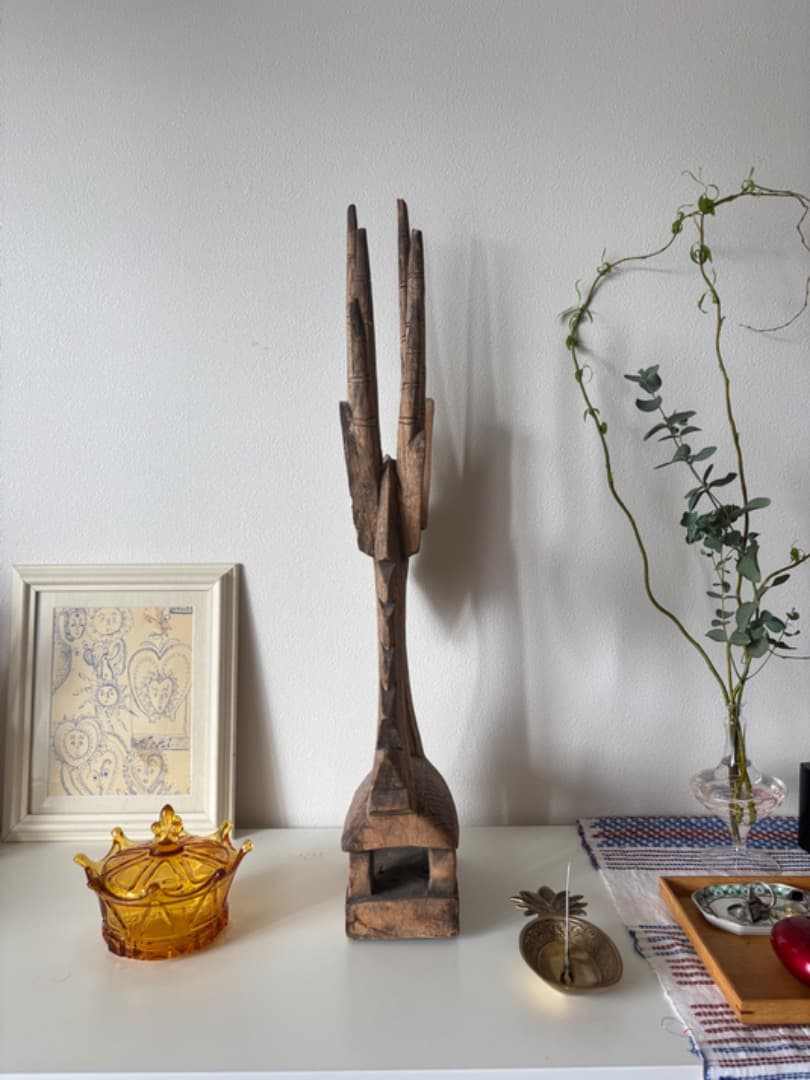 【ドゴン族 双頭像】アフリカ 木彫 彫刻 豊穣と調和 インテリアアート