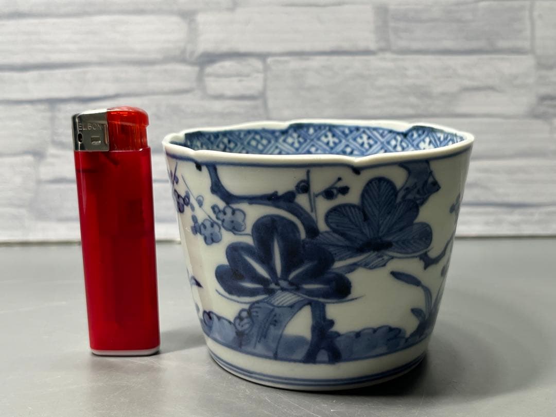 江戸後期　大きめ　染付　そば猪口