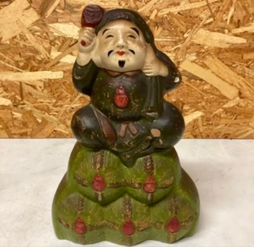 えびす弁天愚 置物 工芸品 開運 縁起物（O96）