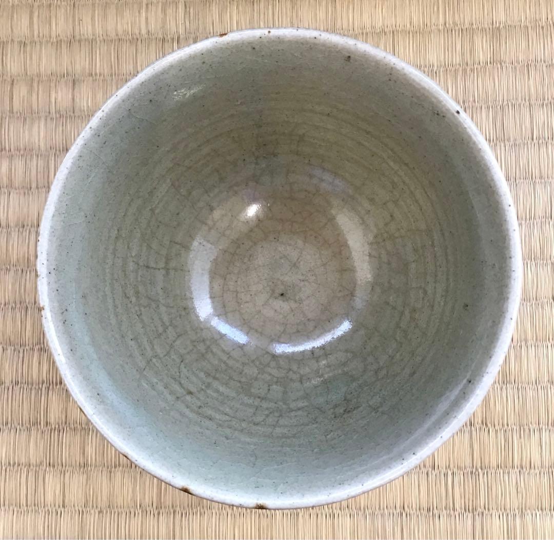 茶道具 茶碗 灰釉茶碗 渓泉 直径約120ミリ 高さ約80ミリ N 282