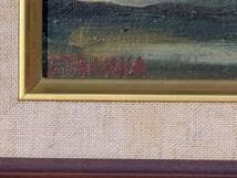 【真作】絵画　田中志郎　油彩SM　初秋　山と川の風景画　柔らかな自然美　X105
