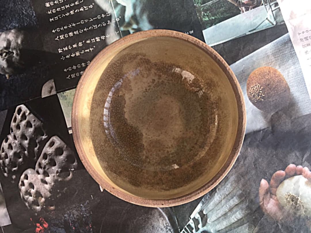 大嶺實清氏作タフラー　蓋付鉢（骨董）