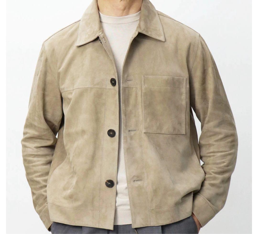 あさひまる新品未使用タグ付ARMA レザーシャツ PEAK ベージュ 46