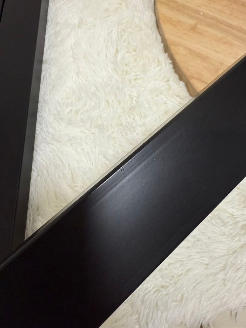 カナデモノ カフェテーブル 天然木 スチール 面取り 74cm ナチュラル 黒