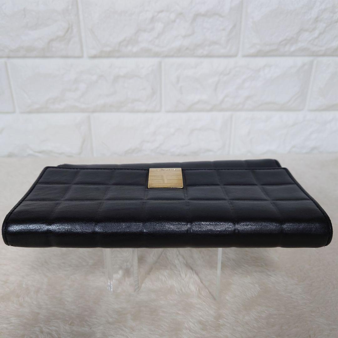 【希少】CHANEL シャネル チョコバー 三つ折り長財布 ブラック