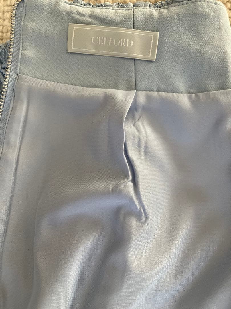 セルフォード CELFORD オリジナルリボンメッシュレーススカートSAX36