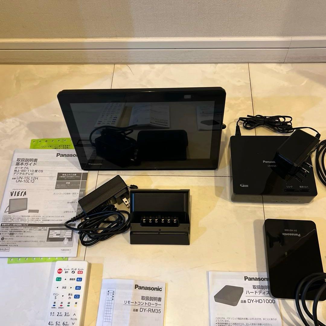 Panasonic ポータブルテレビ UN-10L12、リモコン、推奨HDD