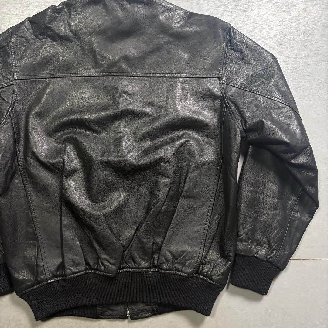 vintage レザージャケット　ブルゾン　ma-1 短丈　本革オールレザー