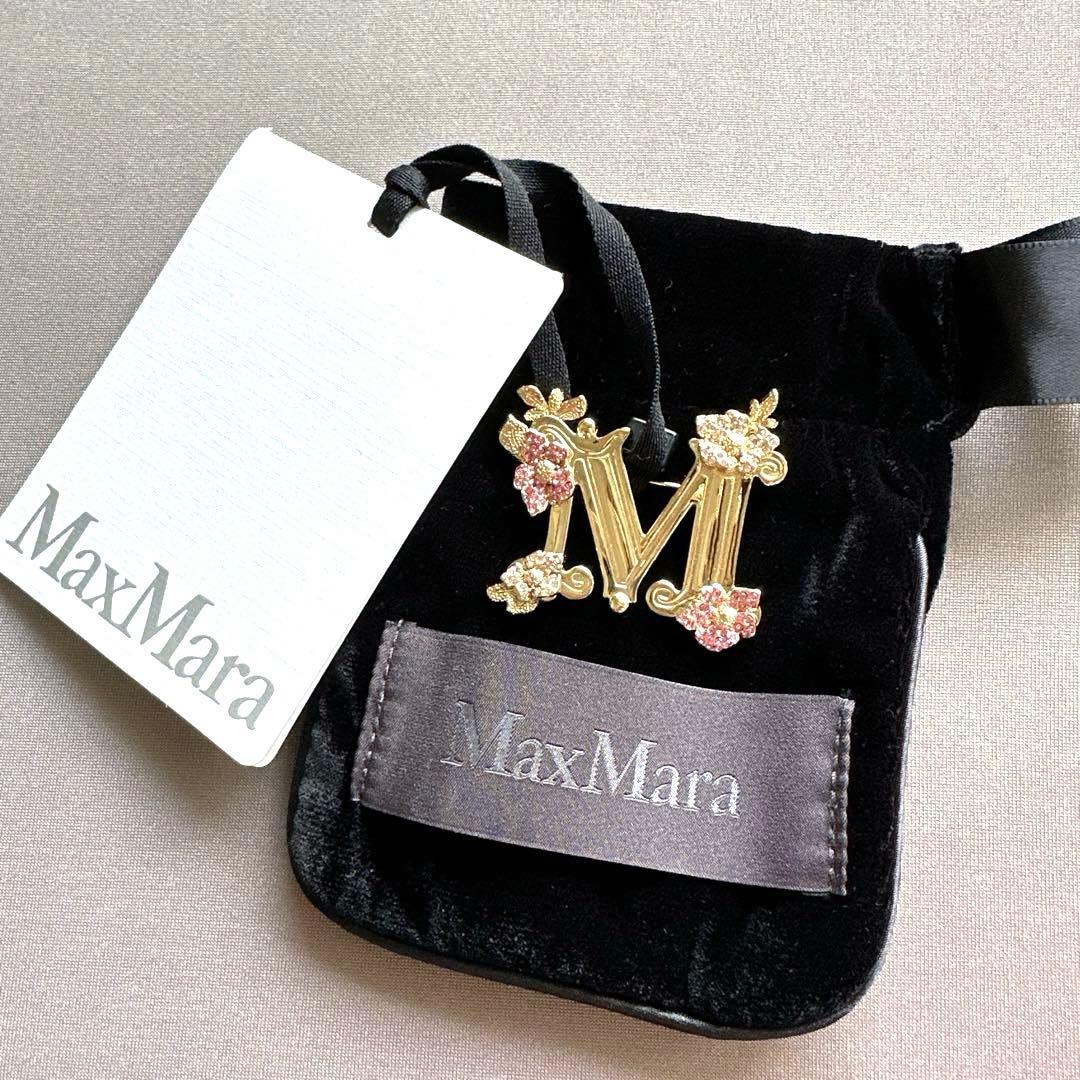 25SS新作 新品MaxMara クリスタルブローチ フローラル