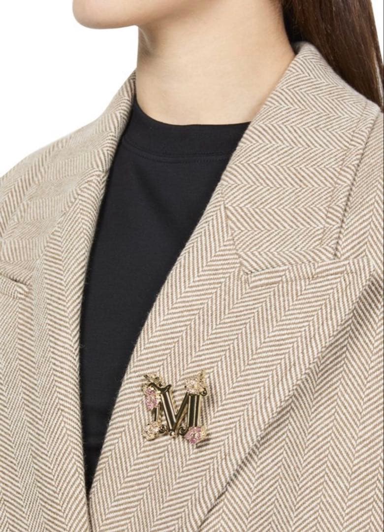 25SS新作 新品MaxMara クリスタルブローチ フローラル