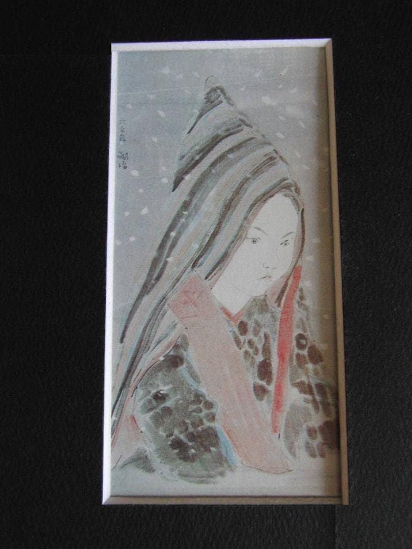 藤田嗣治、「Enfant d'Akita」、希少画集の額装画、人気作品