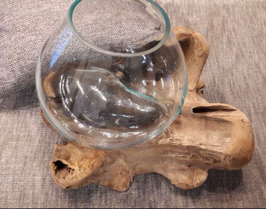 【送料込み】流木ガラスオブジェ