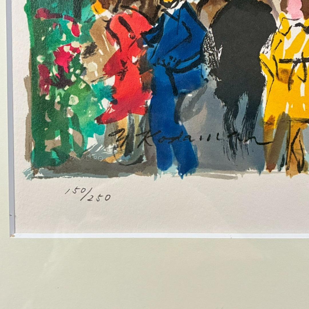 美品 児玉幸雄「カフェ・ドゥ・リュウ・セーヌ」リトグラフ 児玉純子直筆サイン有